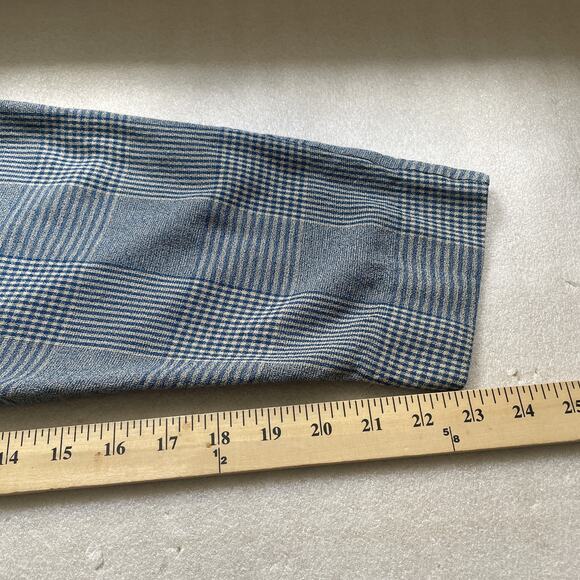 Etro Pants Womens 46 Blue Tan Plaid Trousers Cropped Drawstring Pockets Italy - Picture 9 of 10